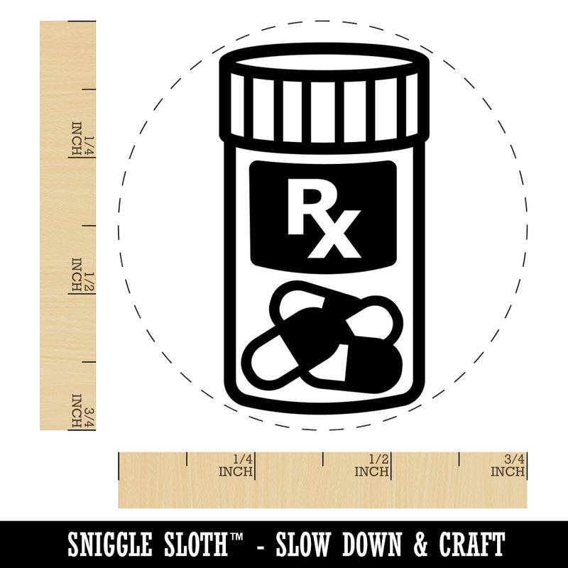 Prescription Pill Bottle Medicine Rubber Stamp for Stamping Crafting Planners
