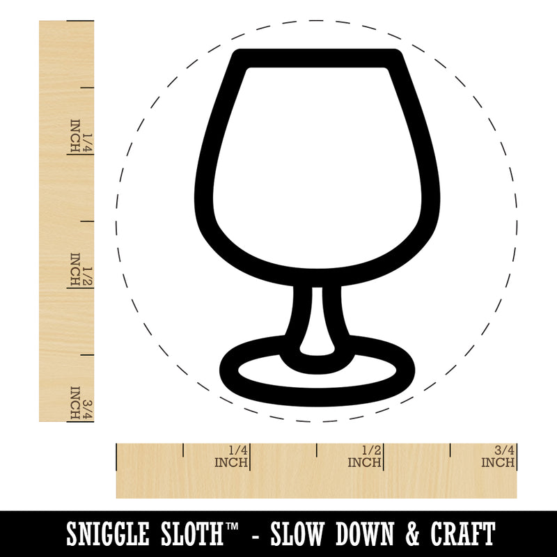Brandy Wine Glass Rubber Stamp for Stamping Crafting Planners