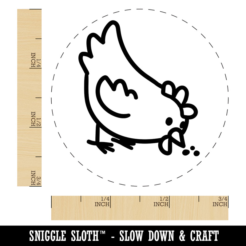 Cartoon Chicken Hen Pecking Ground Rubber Stamp for Stamping Crafting Planners