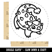 Chibi Ankylosaurus Dinosaur Rubber Stamp for Stamping Crafting Planners