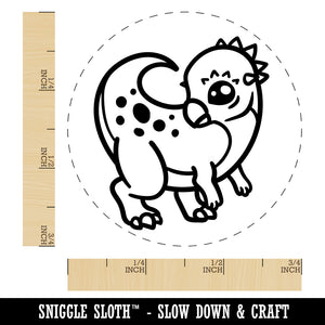 Chibi Pachycephalosaurus Dinosaur Rubber Stamp for Stamping Crafting Planners