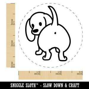 Dachshund from Behind Butt Wiener Dog Rubber Stamp for Stamping Crafting Planners