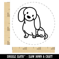Dachshund Sitting Tilting Head Wiener Dog Rubber Stamp for Stamping Crafting Planners