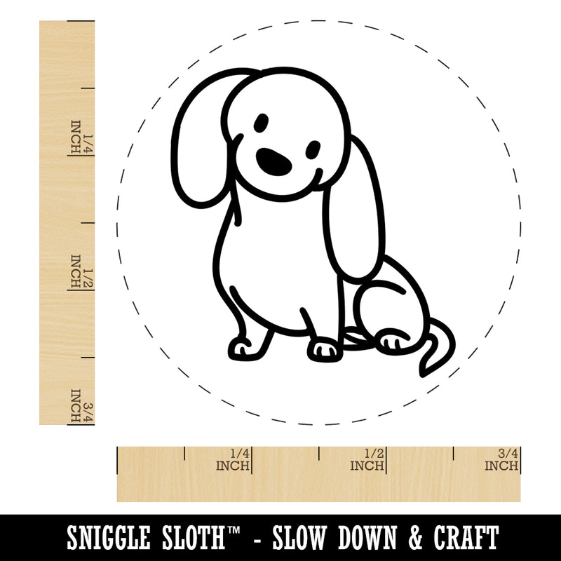Dachshund Sitting Tilting Head Wiener Dog Rubber Stamp for Stamping Crafting Planners