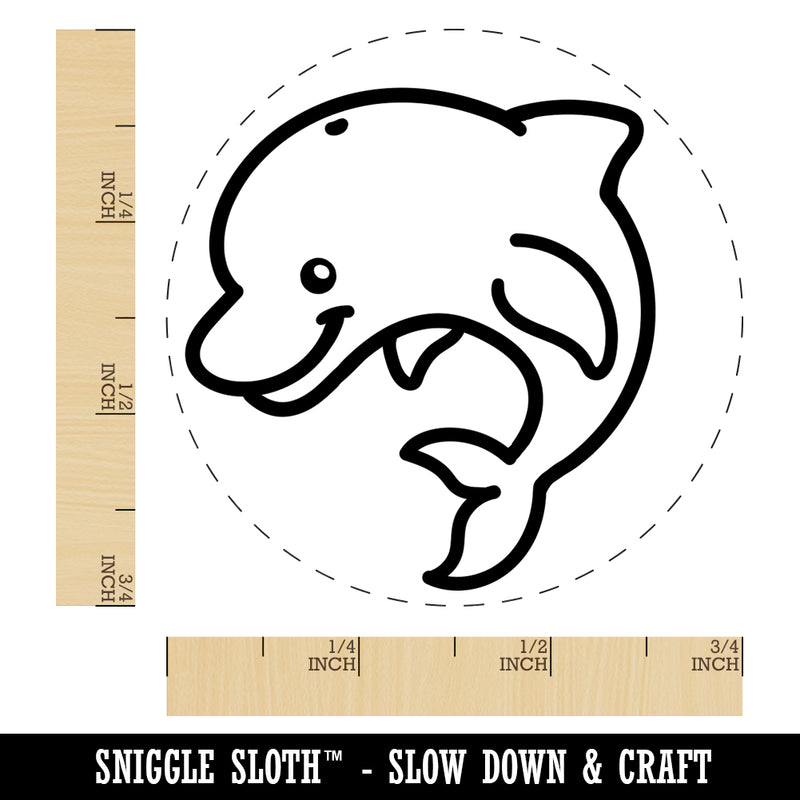 Debonair Jumping Dolphin Rubber Stamp for Stamping Crafting Planners