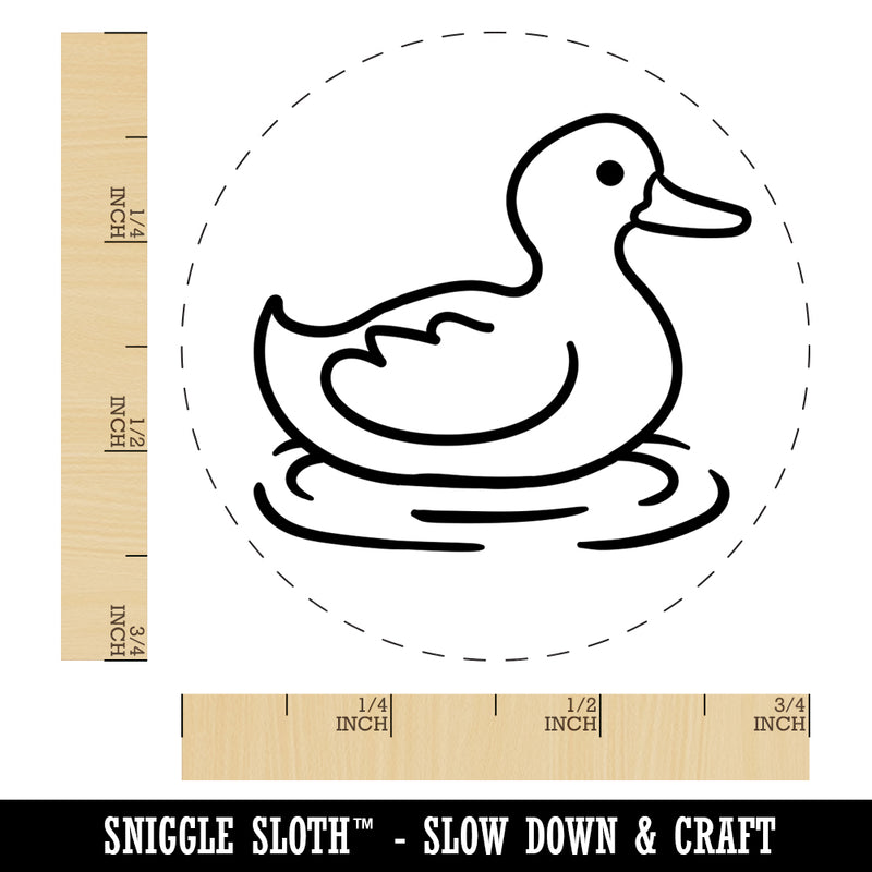 Delightful Duck Swimming on Water Rubber Stamp for Stamping Crafting Planners