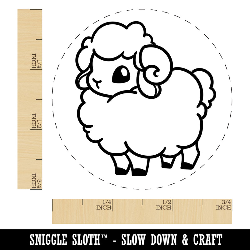 Fluffy Ram Cute Rubber Stamp for Stamping Crafting Planners