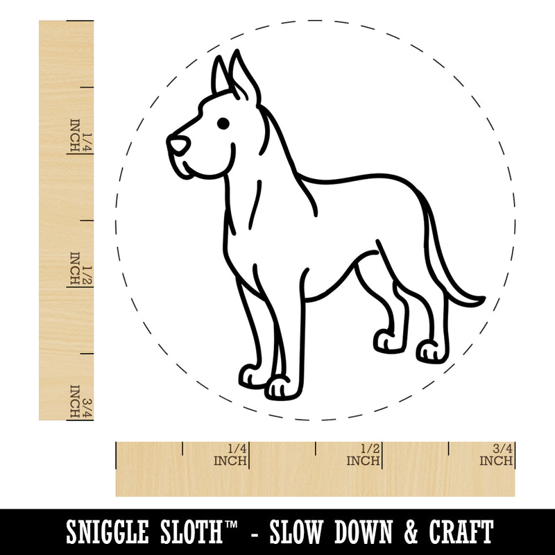 Great Dane Standing Dog Rubber Stamp for Stamping Crafting Planners