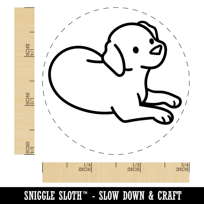 Labrador Retriever Laying Down Dog Rubber Stamp for Stamping Crafting Planners