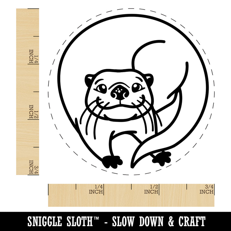 Mischievous River Otter Rubber Stamp for Stamping Crafting Planners