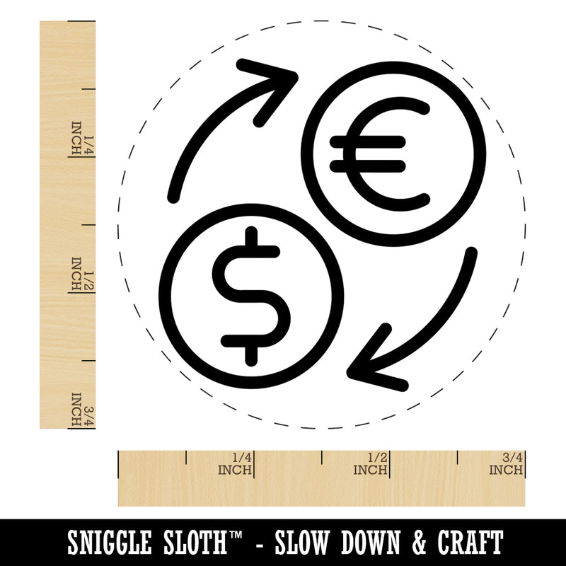 Money Exchange Euro to USD Dollar Rubber Stamp for Stamping Crafting Planners