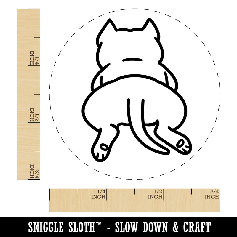 Pit Bull from Behind Butt Dog Rubber Stamp for Stamping Crafting Planners