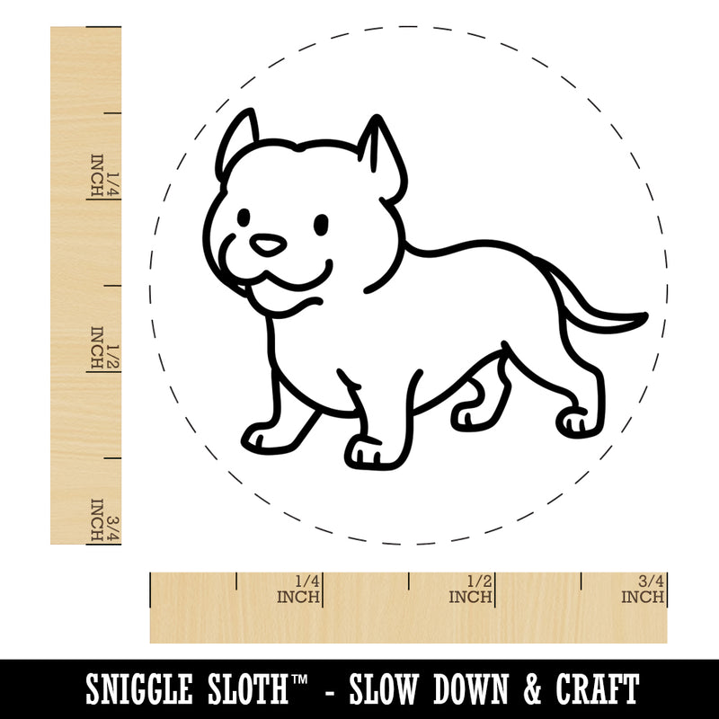 Pit Bull Standing Dog Rubber Stamp for Stamping Crafting Planners