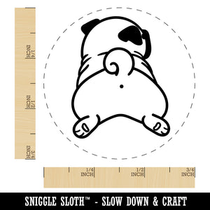 Pug from Behind Butt Dog Rubber Stamp for Stamping Crafting Planners