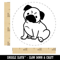 Pug Sitting Dog Rubber Stamp for Stamping Crafting Planners