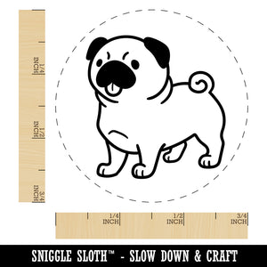 Pug Standing with Tongue Out Dog Rubber Stamp for Stamping Crafting Planners