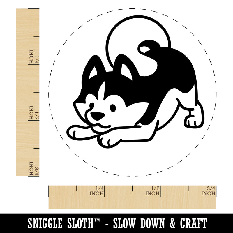 Siberian Husky Play Bow Dog Rubber Stamp for Stamping Crafting Planners