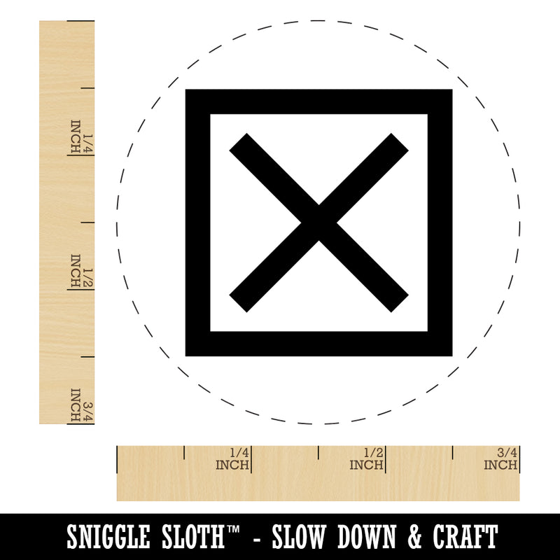 X in Box Cancel Error Checkbox Rubber Stamp for Stamping Crafting Planners