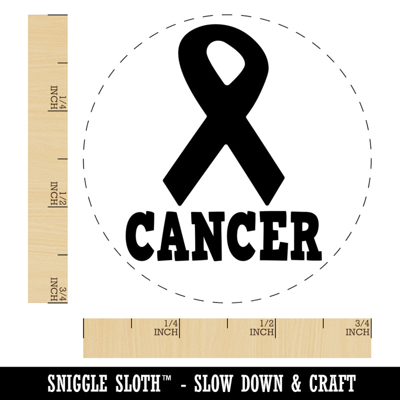 Cancer with Awareness Ribbon Rubber Stamp for Stamping Crafting Planners