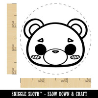 Charming Kawaii Chibi Bear Face Blushing Cheeks Rubber Stamp for Stamping Crafting Planners