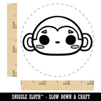 Charming Kawaii Chibi Monkey Face Blushing Cheeks Rubber Stamp for Stamping Crafting Planners