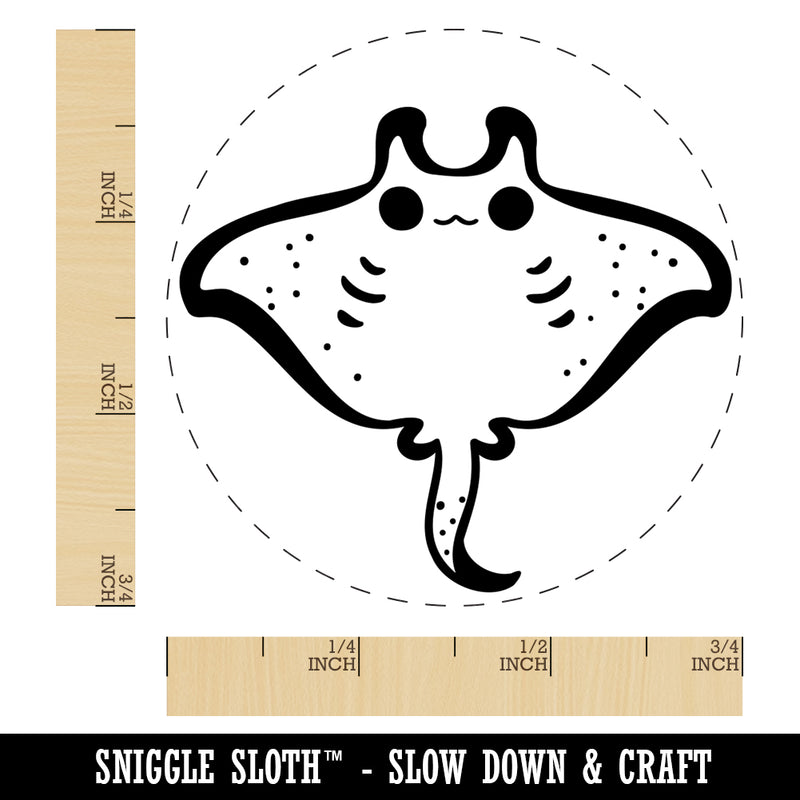 Sweet Kawaii Chibi Manta Ray Rubber Stamp for Stamping Crafting Planners