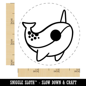 Sweet Kawaii Chibi Narwhal Rubber Stamp for Stamping Crafting Planners