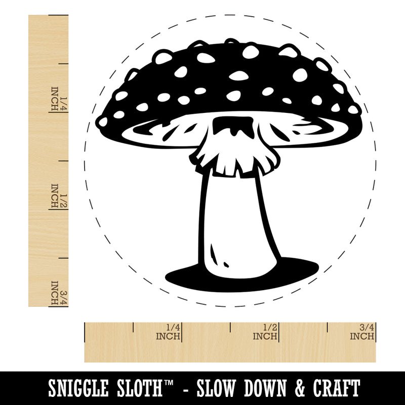 Amanita Muscaria Fly Agaric Poisonous Mushroom Whimsical Toadstool Rubber Stamp for Stamping Crafting Planners