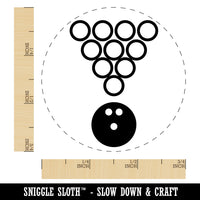 Bowling Ball Rolling Towards Pins Rubber Stamp for Stamping Crafting Planners