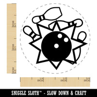 Bowling Ball Strike Pins Rubber Stamp for Stamping Crafting Planners