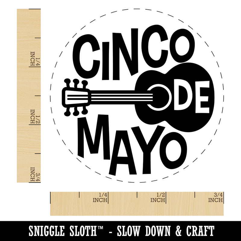 Cinco De Mayo Spanish Guitar Rubber Stamp for Stamping Crafting Planners