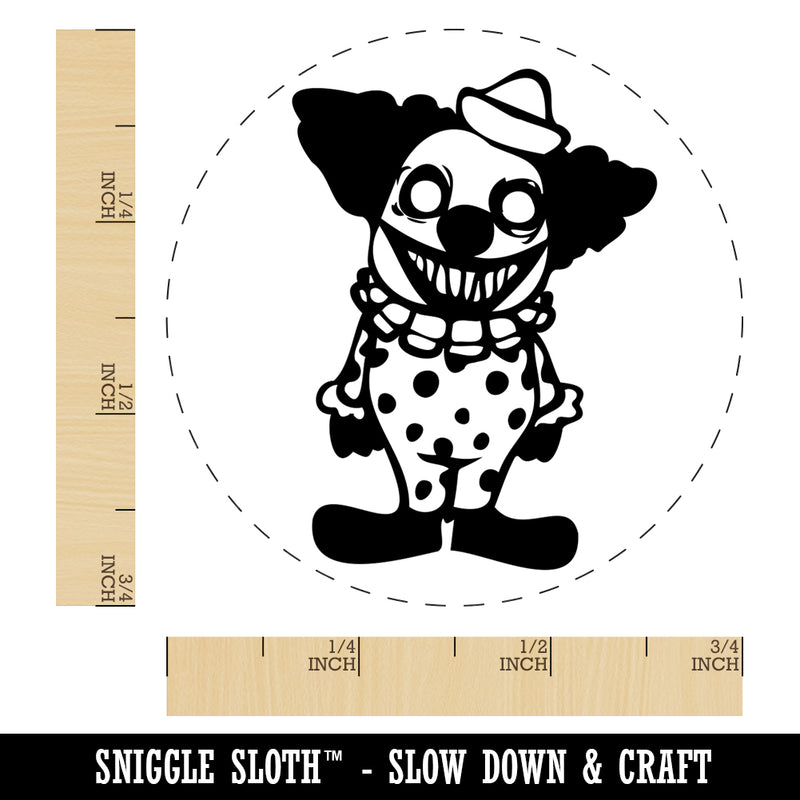 Creepy Spooky Little Grinning Clown Horror Rubber Stamp for Stamping Crafting Planners