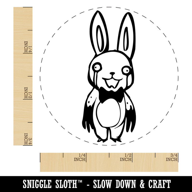 Creepy Spooky Murder Bunny Rabbit Horror Rubber Stamp for Stamping Crafting Planners