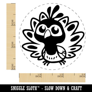 Cute Kawaii Peacock Bird Rubber Stamp for Stamping Crafting Planners