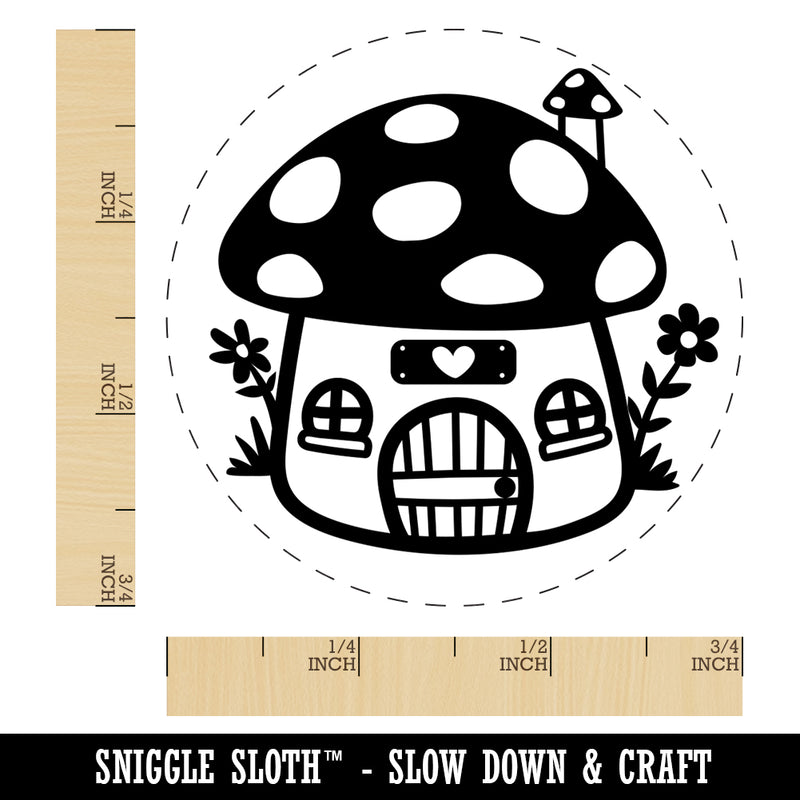 Cute Mushroom Gnome Home Rubber Stamp for Stamping Crafting Planners