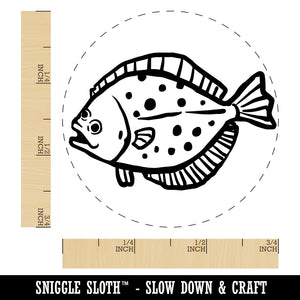 Flounder Halibut Flat Spotted Fish Rubber Stamp for Stamping Crafting Planners