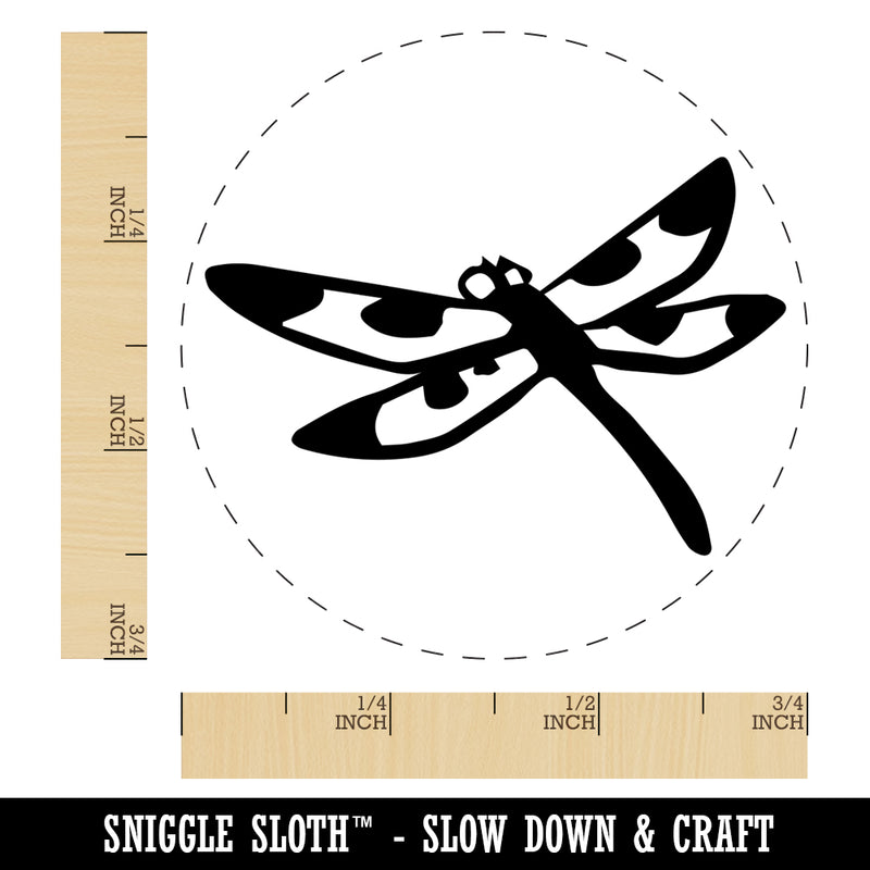 Flying Dragonfly with Spotted Wings Insect Darter Rubber Stamp for Stamping Crafting Planners