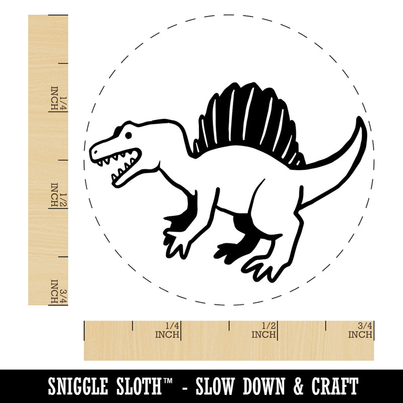 Hungry Spinosaurus Dinosaur with Sail Spines Rubber Stamp for Stamping Crafting Planners