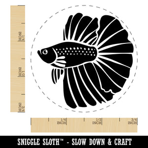 Siamese Fighting Fish Betta Splendens with Large Fins Rubber Stamp for Stamping Crafting Planners