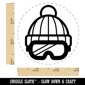 Snowboard Ski Goggles with Beanie Hat Winter Rubber Stamp for Stamping Crafting Planners