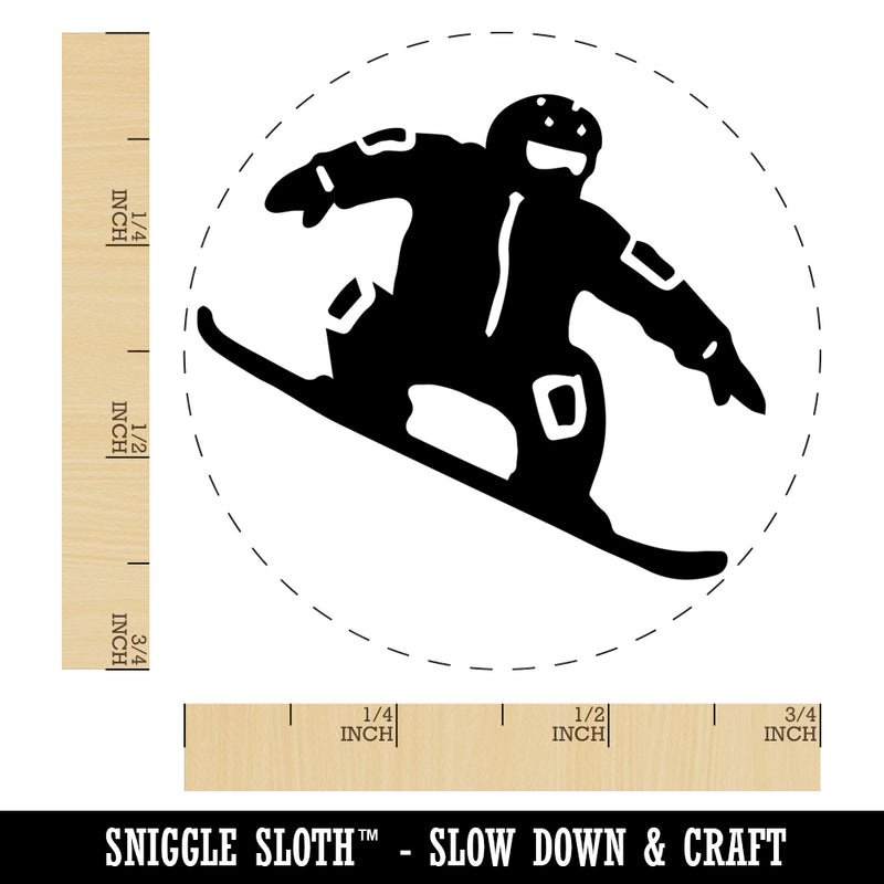 Snowboarder Jumping Extreme Winter Sports Rubber Stamp for Stamping Crafting Planners