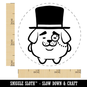 Weird Fancy Gentleman Dog Pup Top Hat Monocle Rubber Stamp for Stamping Crafting Planners