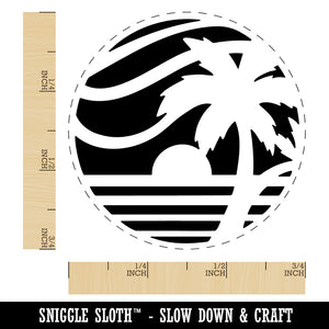 Beach Sunset Scene Tropical Ocean Rubber Stamp for Stamping Crafting Planners