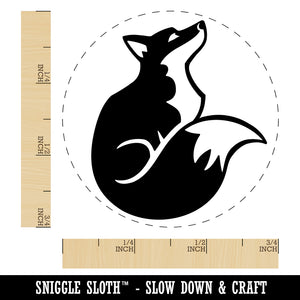 Sitting Fox Looking Up Rubber Stamp for Stamping Crafting Planners