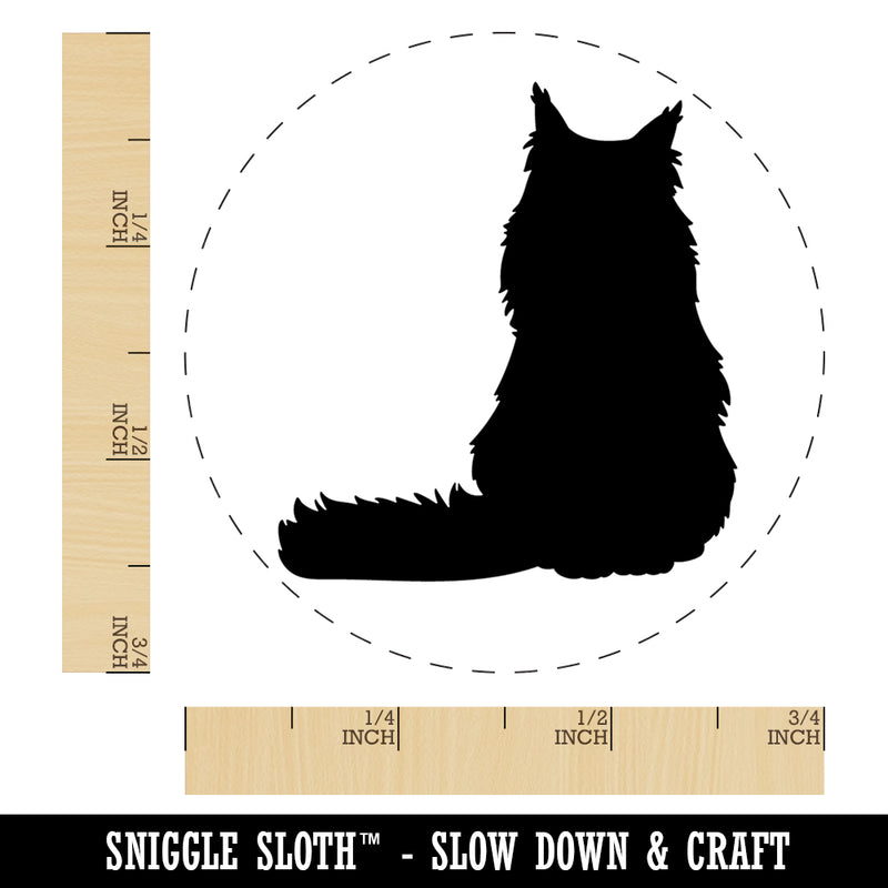 Sitting Maine Coon Cat Rubber Stamp for Stamping Crafting Planners