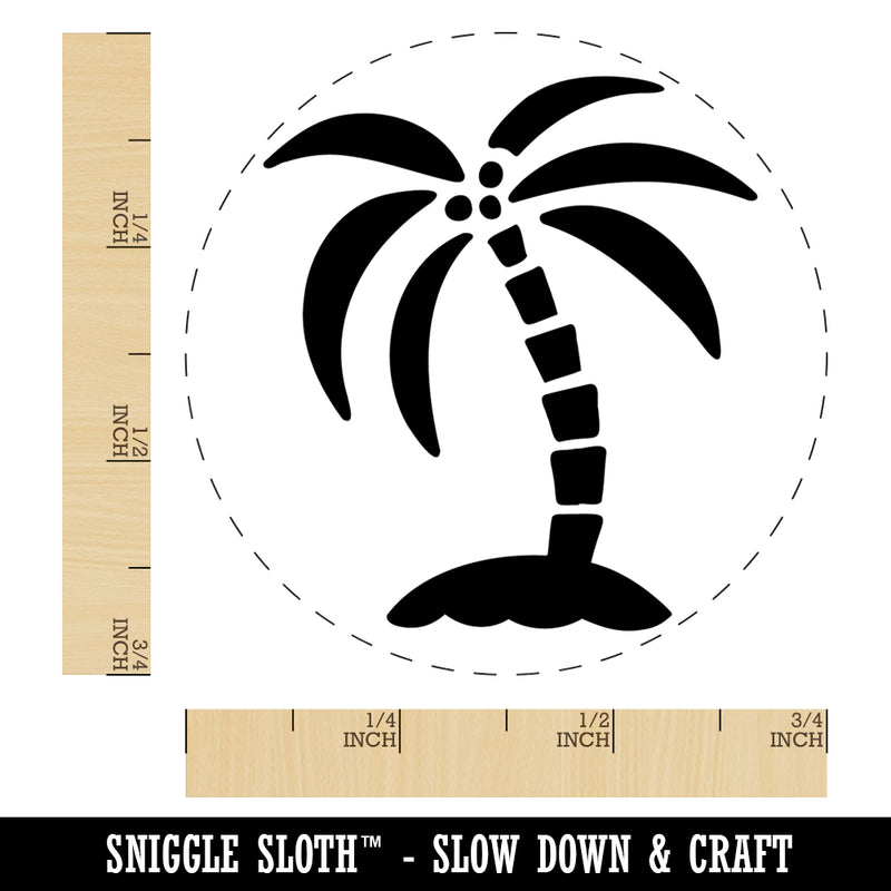 Palm Tree on Island Rubber Stamp for Stamping Crafting Planners