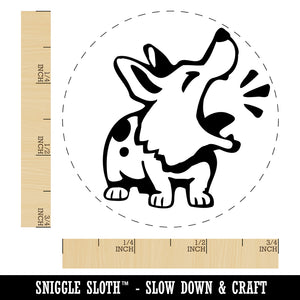 Barking Spotted Dog Corgi Rubber Stamp for Stamping Crafting Planners