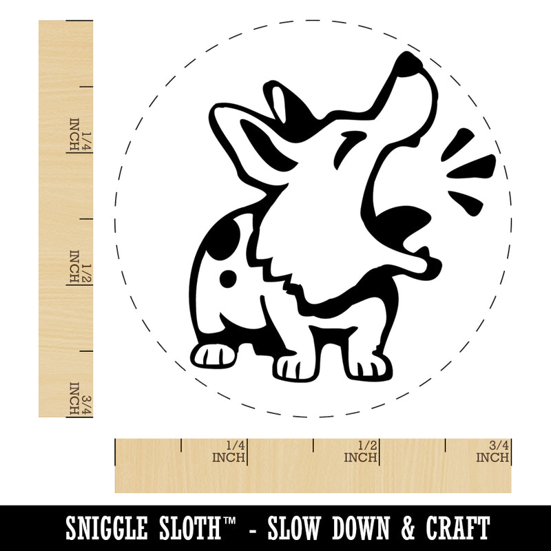 Barking Spotted Dog Corgi Rubber Stamp for Stamping Crafting Planners
