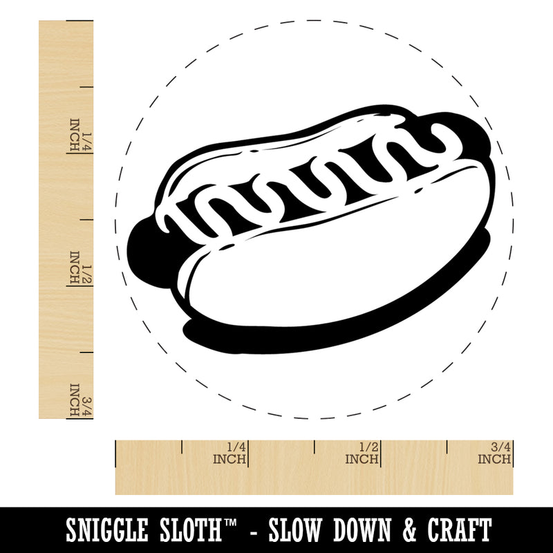 Hotdog Wiener Bun Ketchup Mustard Rubber Stamp for Stamping Crafting Planners