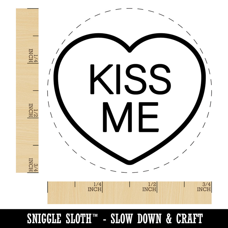 Kiss Me Conversation Heart Rubber Stamp for Stamping Crafting Planners
